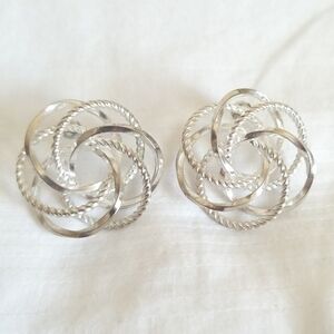 Silver Floral Knot Earrings